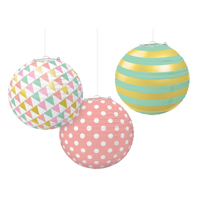 Round Pastel Paper Lanterns 3pc - Premium Party Distribution