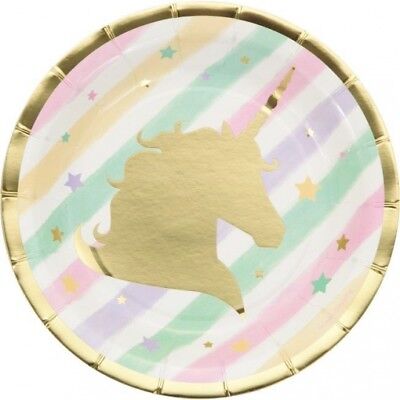 Sparkle Unicorn Dessert Plates 8ct 7"