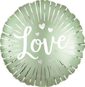 Satin LOVE Burst - Standard Satin XL - Round Foil Balloon (PKG) - Premium Party Distribution