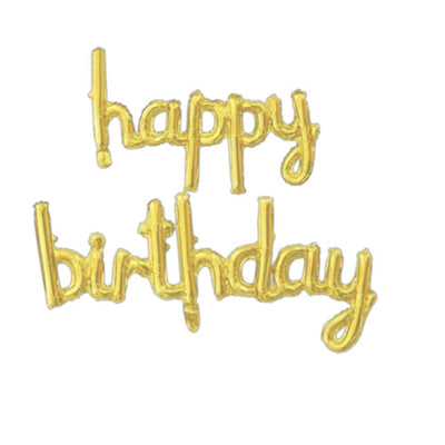Script Balloon - Happy Birthday - Gold - PPD - Premium Party Distribution
