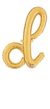 Script Letter D - Gold - Premium Party Distribution