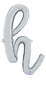 Script Letter H - Silver - Premium Party Distribution