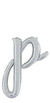 Script Letter P - Silver - Premium Party Distribution