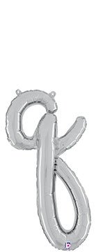 Script Letter Q - Silver - Premium Party Distribution