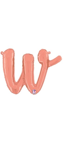 Script Letter W - Rose Gold - Premium Party Distribution