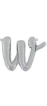Script Letter W - Silver - Premium Party Distribution