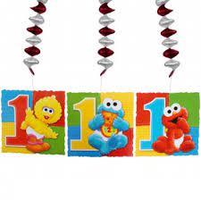 Sesame Street 1st Birthday Dangling Decorations - Premium Party Distribution