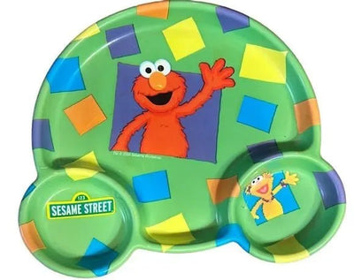 Sesame Street Elmo & Zoe Divided Plastic Baby Child’s Plate 1pc - Premium Party Distribution