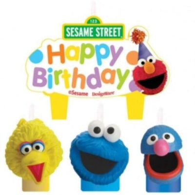 Sesame Street Molded Candle Set Cake Topper 4 Piece - Premium Party Distribution