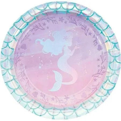 Shimmering Mermaid 7" Paper Plates 8Ct - Premium Party Distribution