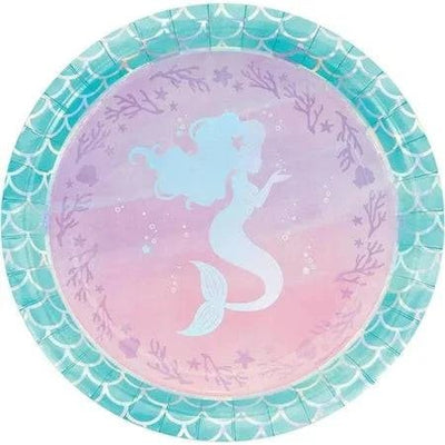 Shimmering Mermaid 9" Plates 8ct - Premium Party Distribution