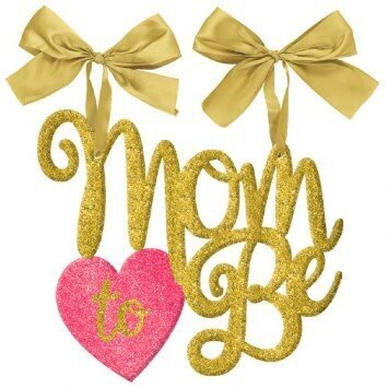 Sign - Mom To Be Gold Glitter - Premium Party Distribution