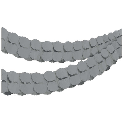 Silver Paper Garland 12ft 1ct - Premium Party Distribution