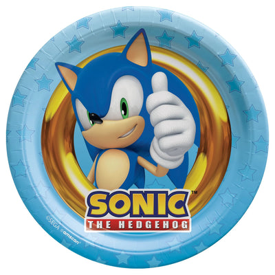 Sonic 7" Round Plates 8ct - Premium Party Distribution