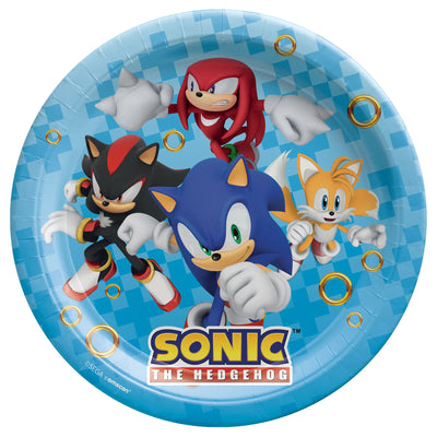 Sonic 9" Round Plates 8ct - Premium Party Distribution