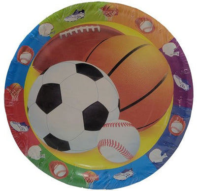 Sports 7in Paper Plates 8ct - Premium Party Distribution