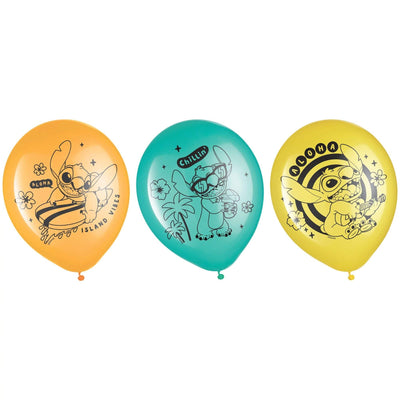 Stitch Latex Balloons 6ct - Amscan - Premium Party Distribution