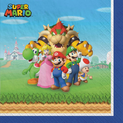 Super Mario Bros Lunch Napkins 16ct - Amscan - Premium Party Distribution