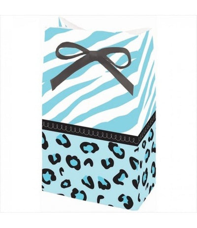 Sweet Safari Boy Paper Favor Bags w/ Ribbons (12ct) - Premium Party Distribution