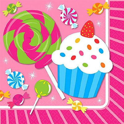 Sweet Shop Beverage Napkins 16ct - Amscan - Premium Party Distribution