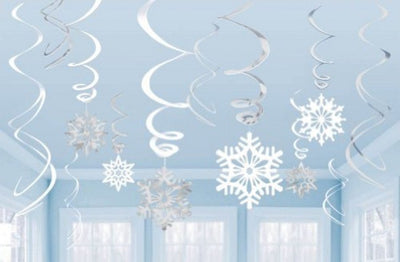 Swirl Decorations - Snowflake (12ct) - Premium Party Distribution