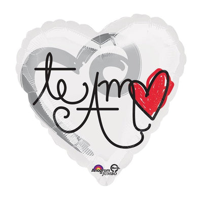 TE AMO Red Heart - Pk of 25 - Standard HX - Heart Shaped Foil Balloon - Premium Party Distribution