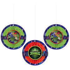 TMNT Honeycomb Decorations 3pc - Premium Party Distribution