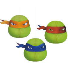 TMNT Honeycomb Hanging Decorations 3 Pieces - Premium Party Distribution