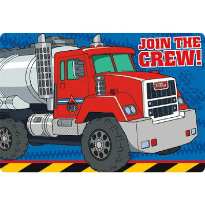 Tonka Construction Postcard Invitations 8ct - Premium Party Distribution