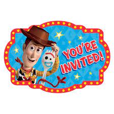 Toy Story 4 Invitations (8 count) - Premium Party Distribution