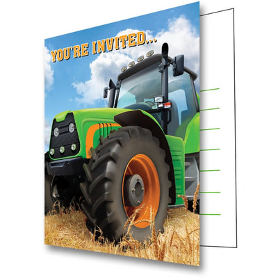Tractor Time Invitations 8ct - Premium Party Distribution