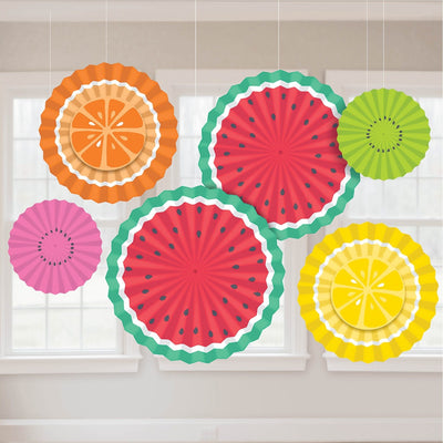 Tutti Frutti Paper Fan Decorations (6ct) - Premium Party Distribution