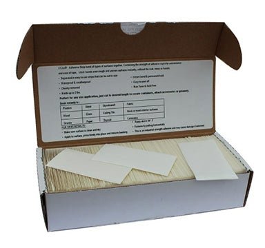 UGLU Dashes Contractor Pack Adhesive - 1" x 3" Strips - Box of 250 - Premium Party Distribution