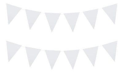 White Pennant Banner 24pc - Premium Party Distribution