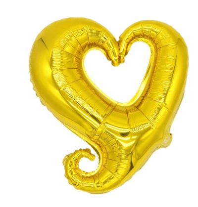 Winner Party 14" Gold Hollow Hook Heart Balloon - Premium Party Distribution