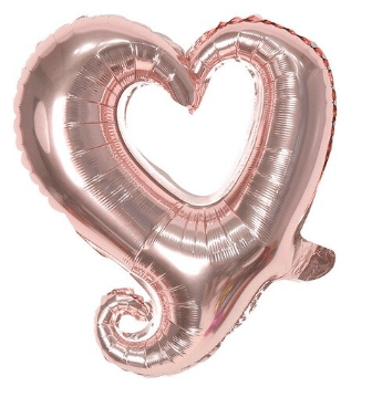 Winner Party 14" Rose Gold Hollow Hook Heart Balloon - Premium Party Distribution