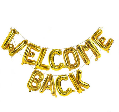 Winner Party 16" Gold Welcome Back Balloon Banner - Premium Party Distribution