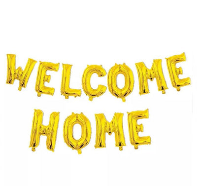 Winner Party 16" Gold Welcome Home Balloon Banner - Premium Party Distribution