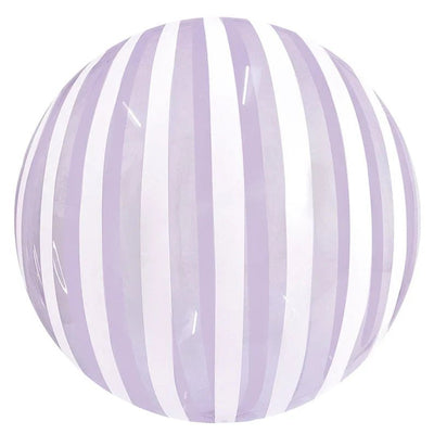 Winner Party 18" Crystal Purple Strip Bubble Balloon 1pc - Premium Party Distribution