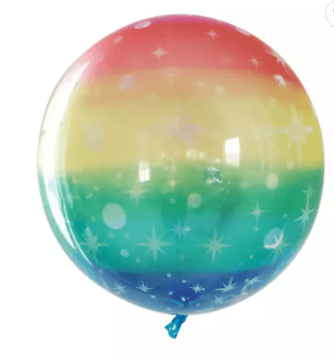 Winner Party 20" Rainbow Bubble Balloon 1pc - Premium Party Distribution