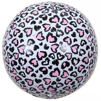 Winner Party 22" Leopard Print with Hearts Orb Balloon - Premium Party Distribution