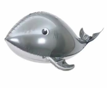 Winner Party 35" Silver Whale Balloon - Premium Party Distribution