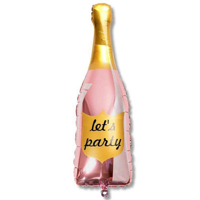 Winner Party 36" Let's Party Rose Gold Champagne Bottle Balloon - Premium Party Distribution